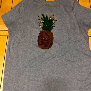 Lane Bryant Pineapple Grey Tee Shirt. Plus Size 18/20